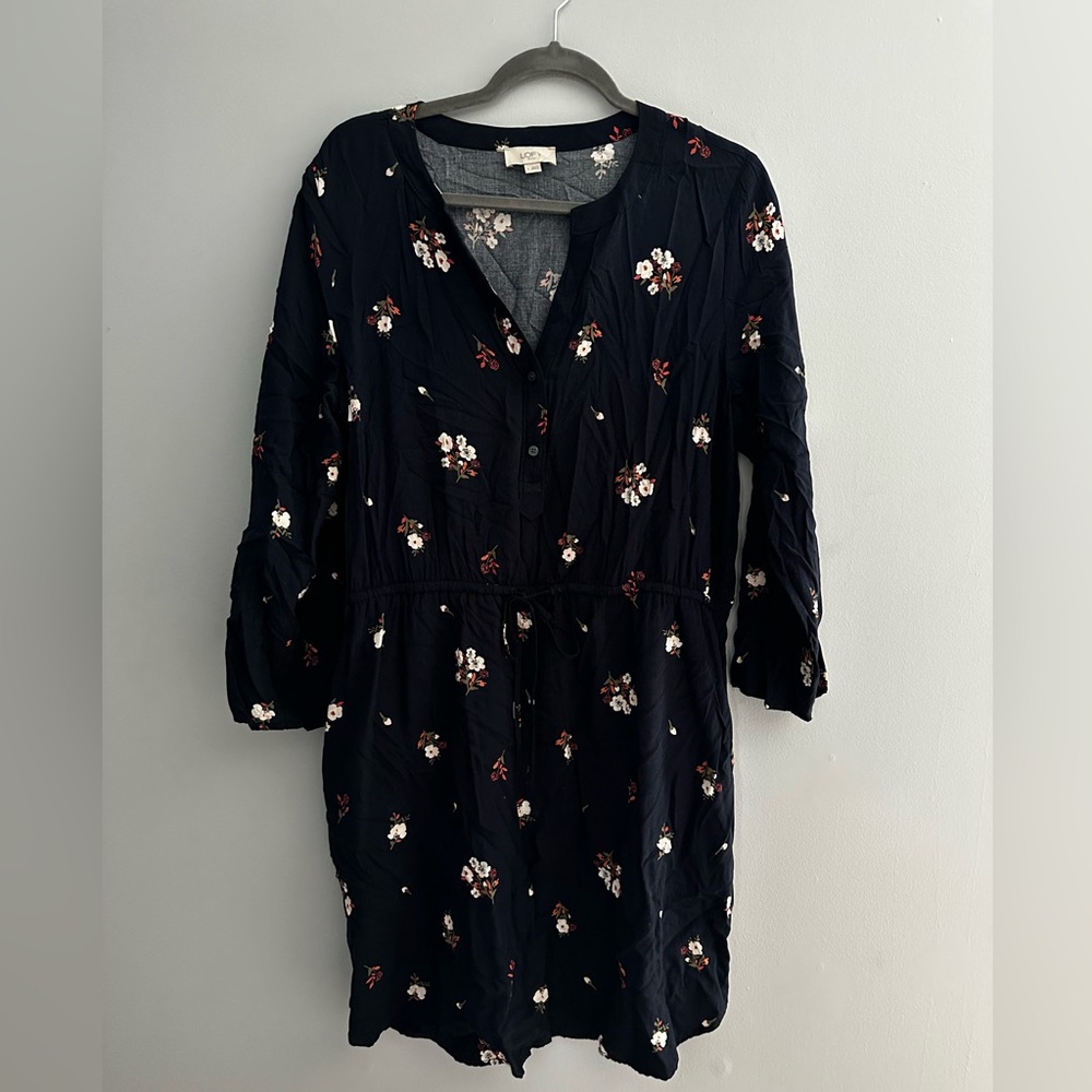 Long sleeve floral dress, size large